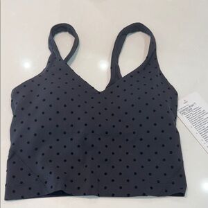 lululemon athletica Black Flocked Polka Dot Sports Bra